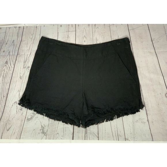 Ann Taylor LOFT The Rivera Black Fringe Canvas Shorts Size 0 - Picture 5 of 9